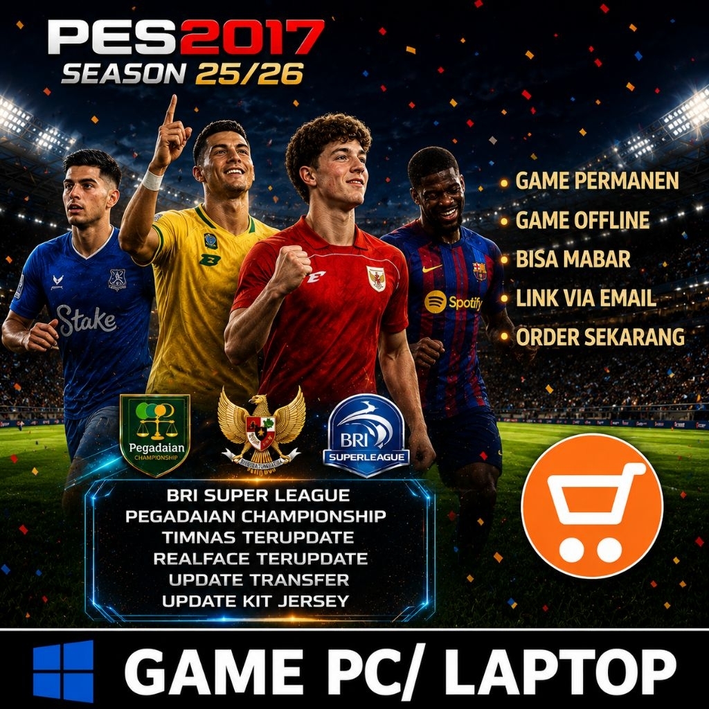 PES 2017 PATCH 2025/2026 LIGA 1 BRI DAN TIMNAS INDONESIA TERBARU - GAME PC DAN LAPTOP - GAME OFFLINE