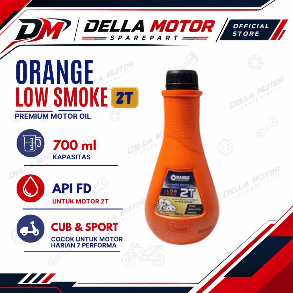 Orange Oil 2T Synthetic Oli Samping Motor 2 Tak 700ml Low Smoke