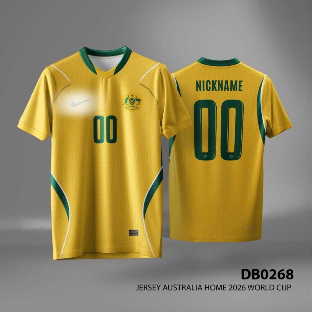 JERSEY AUSTRALIA HOME WORLD CUP 2026 Jersey Timnas Australia Premium Full Print HD