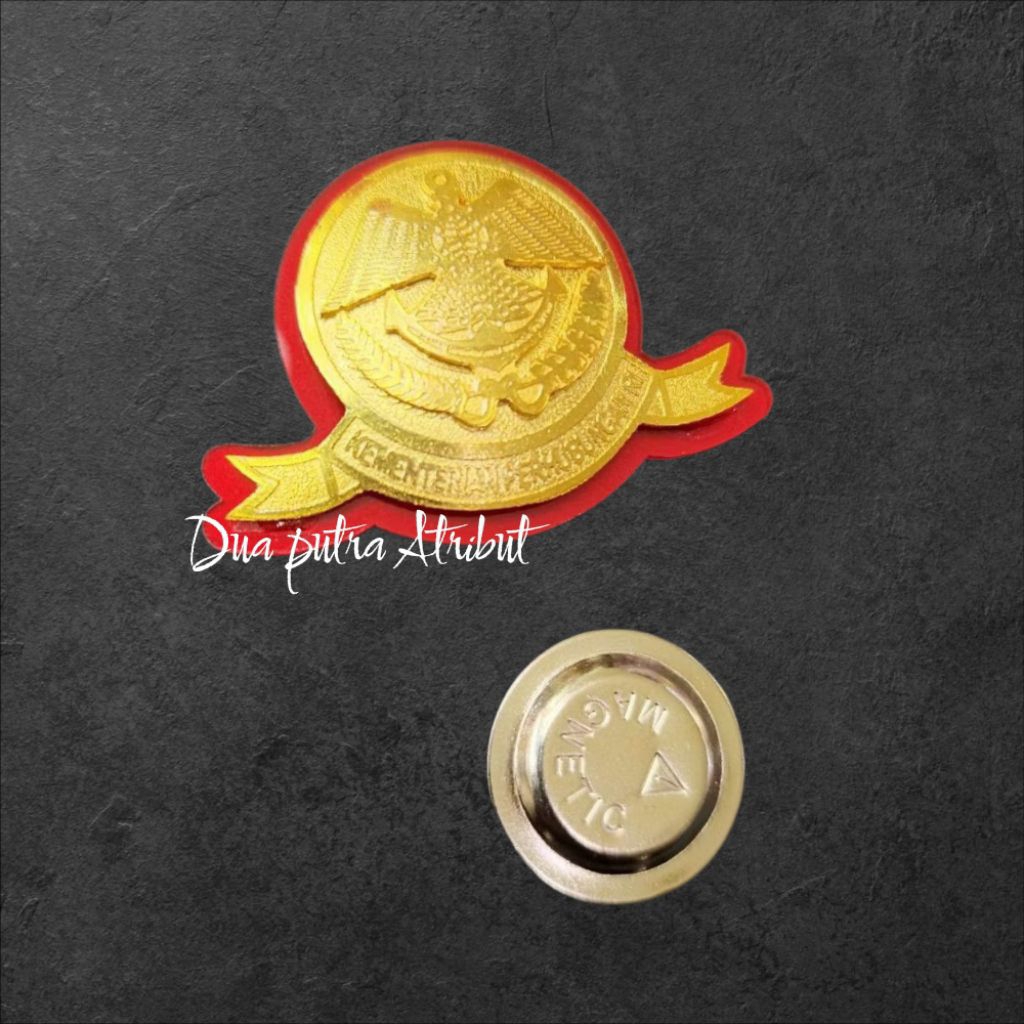 Pin perhubungan Akrilik / pin perhubungan Mika merah / pin perhubungan Magnet / pin Kemenhub / Atrib
