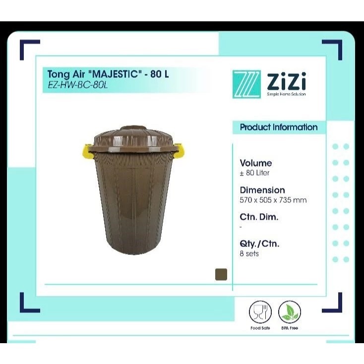 Ember Tutup Jumbo Besar Oval Warna Coklat Plastik Awet Kuat Murah Tebal Kapasitas 120L Tong Air Wate