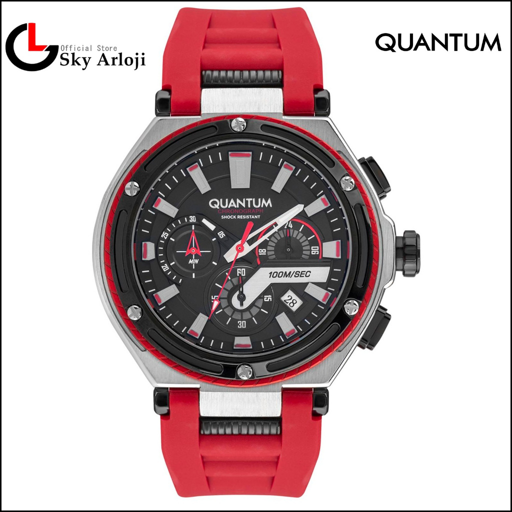 QUANTUM HNG1010.359 Jam Tangan Pria Rubber Strap Merah