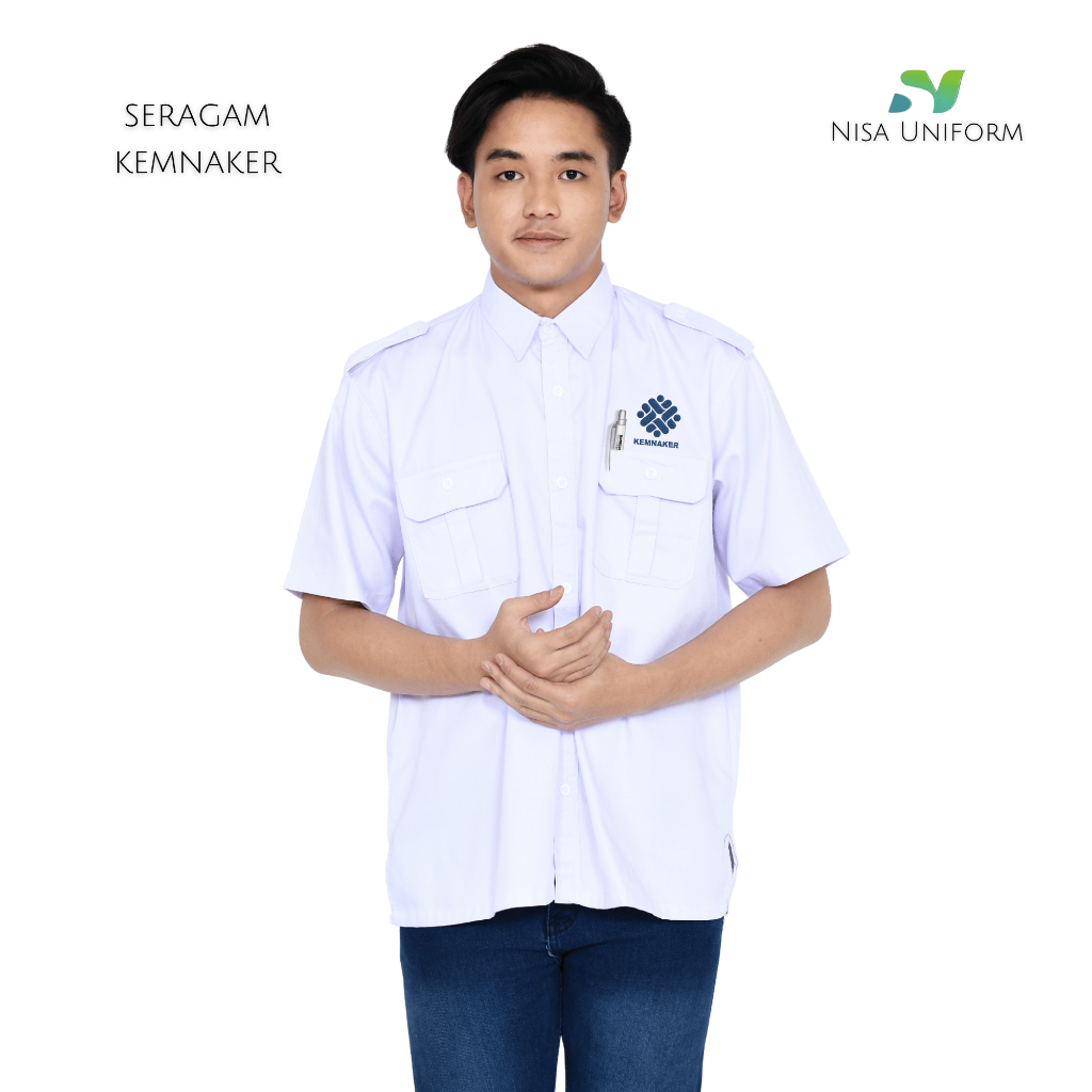 KEMNAKER-PDL Kemnaker Resmi Pria Wanita/Seragam Putih ASN/Baju Dinas Kemnaker