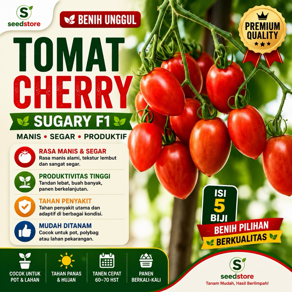 ISI PAKET : 5 Biji - Benih Tomat Cherry JULIET F1 -RSB1990