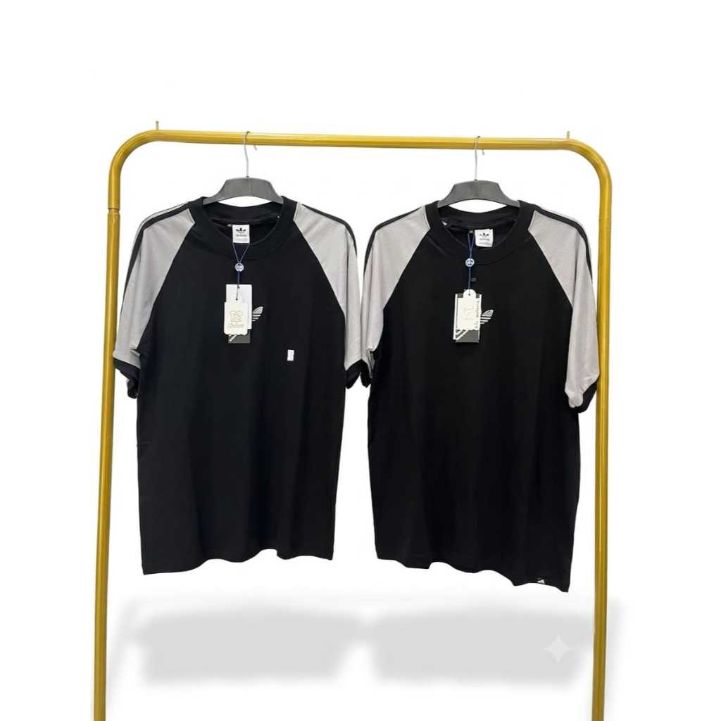 Adidas Kaos Pria Wanita 3-Stripes Lengan Pendek Original