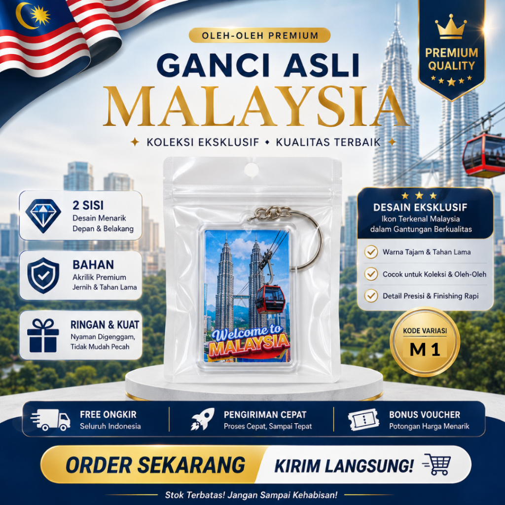 READY STOCK SOUVENIR MALAYSIA / OLEH OLEH GANTUNGAN KUNCI MALAYSIA / SOUVENIR NEGARA MALAYSIA
