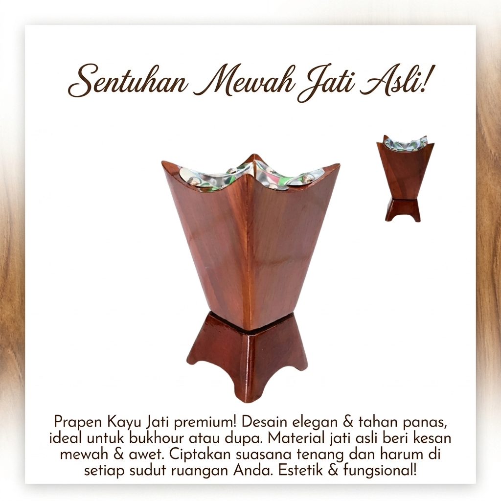 Prapen Tempat Pembakaran Bukhur Exclusive Material Kayu Jati Prapen Kayu Jati Tempat Buhur Kayu Jati