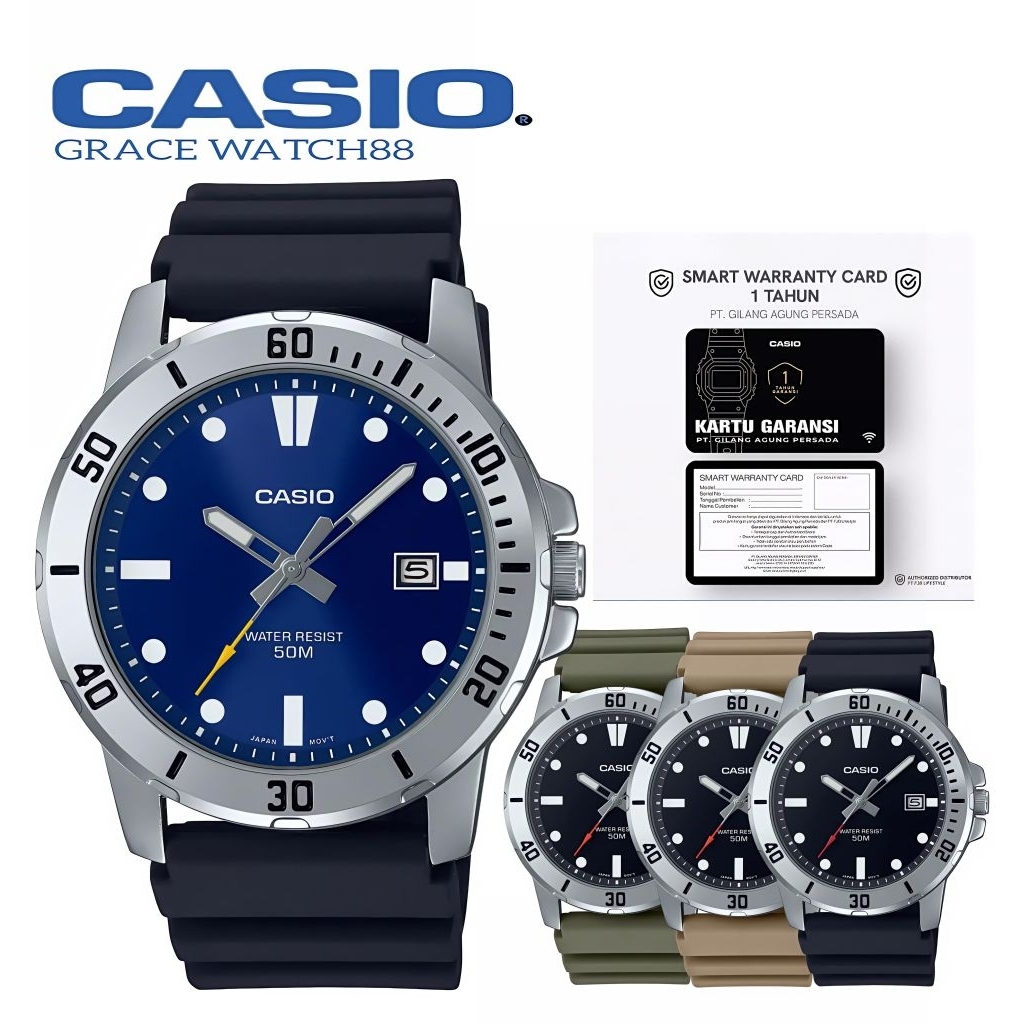 Promo Jam tangan Pria Casio original Mtp-vd01 series jam tangan karet Casio Analog mtp-vd01