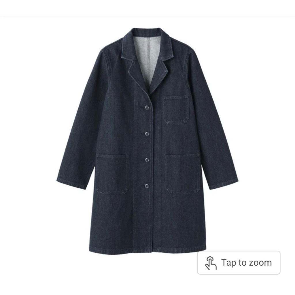 Kapok Blend Denim Coat Muji