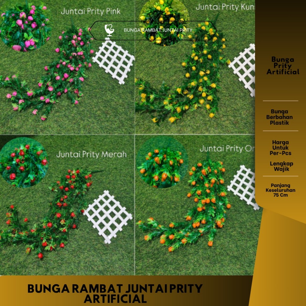 Bunga Rambat Priti / Bunga Hias Dinding / Tanaman Rambat / Tanaman Plastik