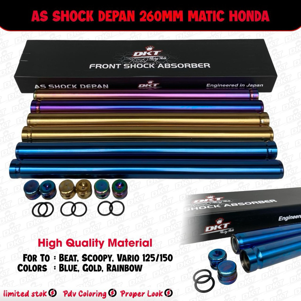 Batang As Shock 26 Depan AEROMOTIVE Sonic125 dan DKT Mio Beat Warna Front Shock Shaft Inner Tube 26 