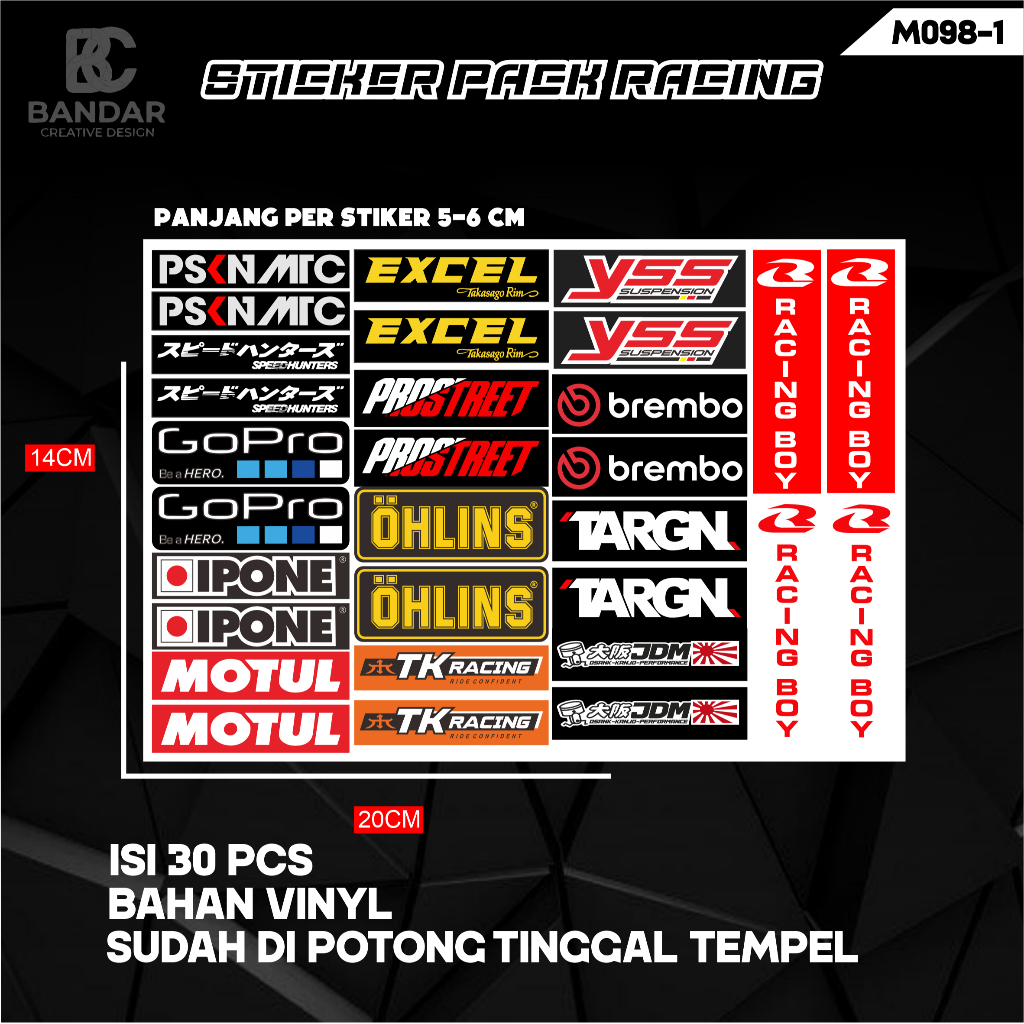 Sticker motor Sticker Pack Racing terbaru  Stiker Bengkel  Sticker Helm