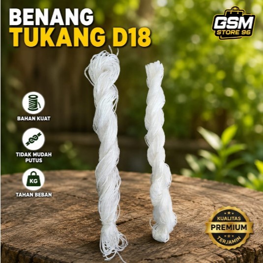 Benang Tukang Nilon Putih D18 / Benang Tukang Nylon Kuat Tahan Lama Serbaguna Untuk Jala Ikan Nelaya