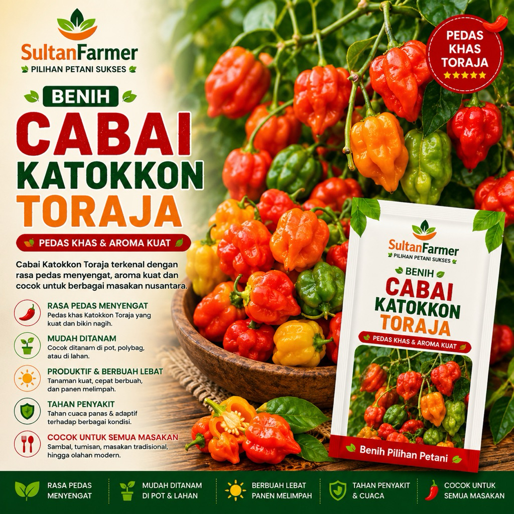 7 benih Biji Cabai Katokkon Toraja