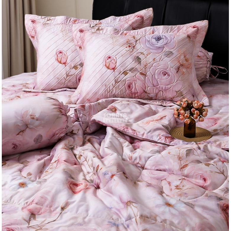 Soraya Bedsheet Set Bedcover Rimple Katun Jepang Uk. 180x200x30cm