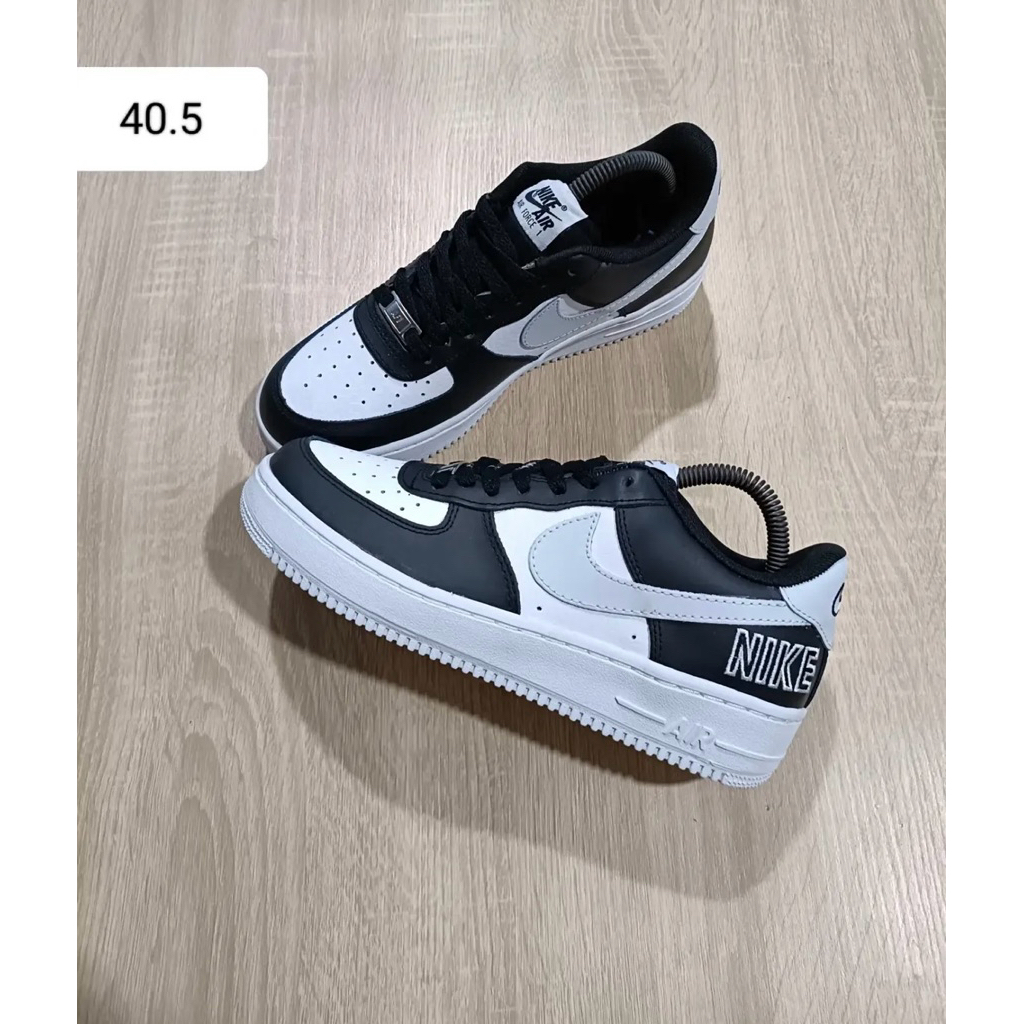 nike air force 1 low black white grey