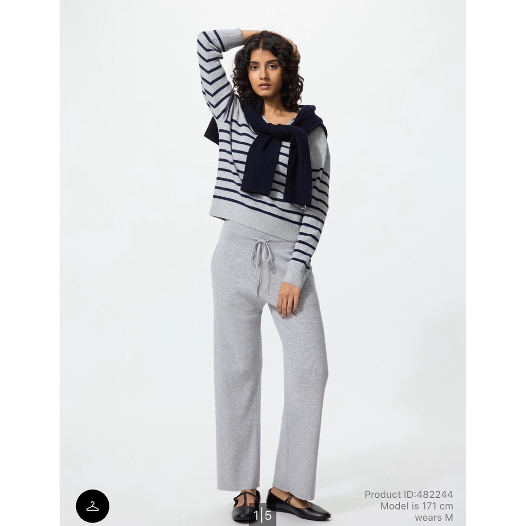 UNIQLO Women Celana Washable Knit Ribbed Pants (Matching Set)