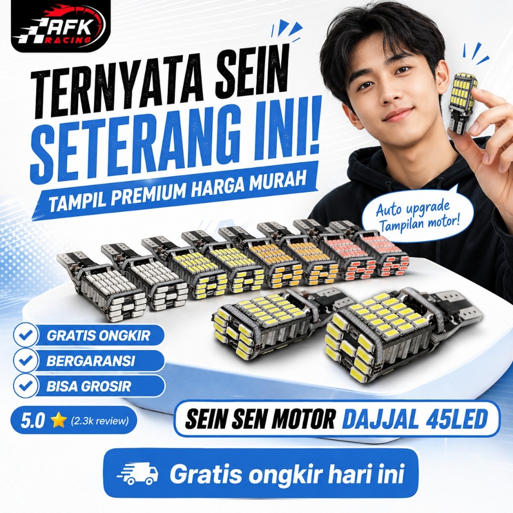 Lampu LED Sein Sen Dajjal 45 Mata Super Terang T10 Canbus motor mobil universal super terang 12-24v 