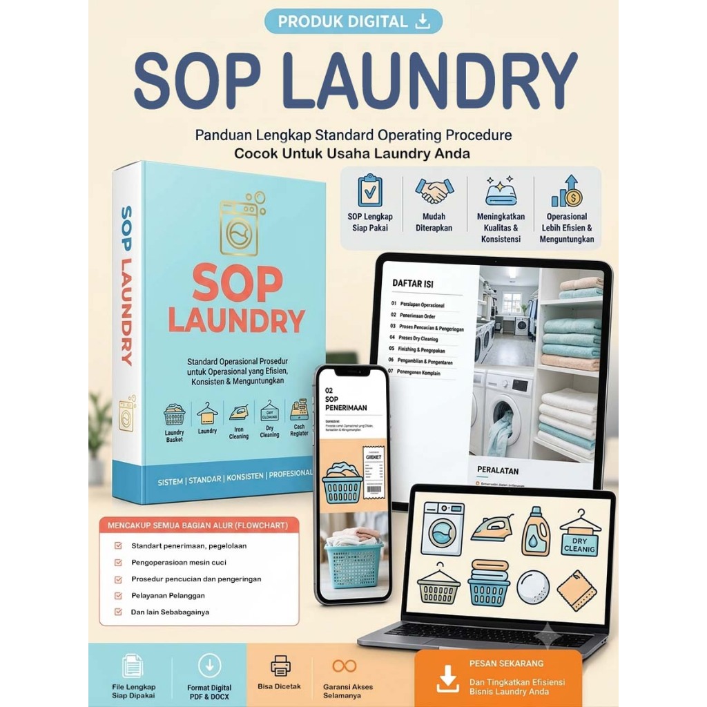 SOP LAUNDRY - Cocok Untuk Usaha Pencucian Pakaian Laundry Lengkap