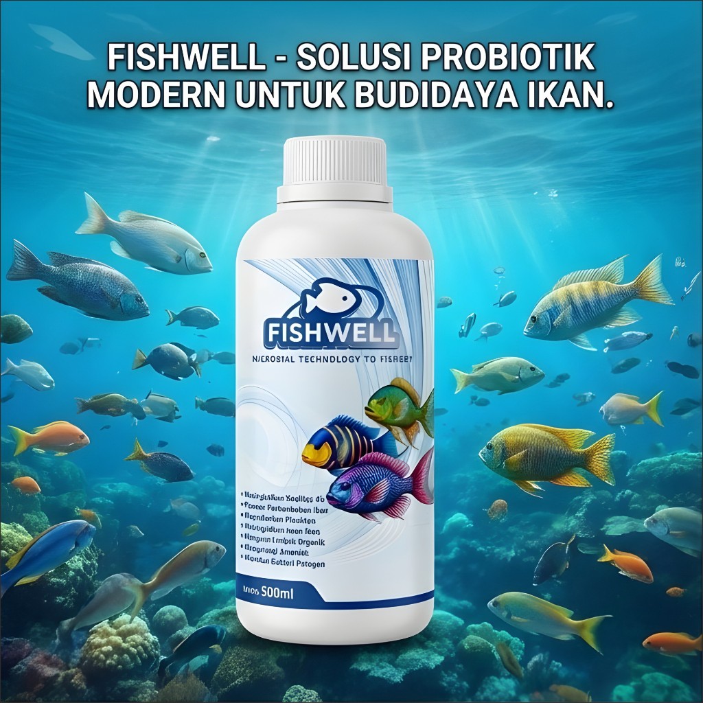 (500ml) Fishwell Probiotik Ikan Lele Bioflok & Kolam Pengurai Kotoran