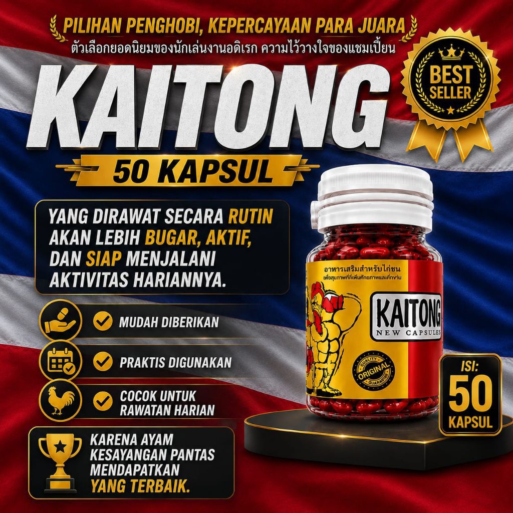 KAITONG suplemen ayam petarung, kaitong ori thailand, kaitong isi 50 kapsul
