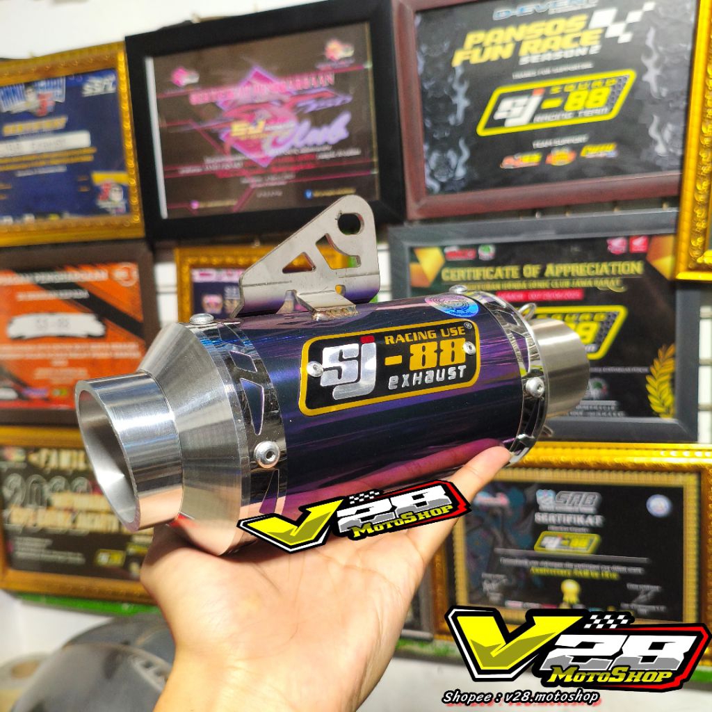 Knalpot SJ88 SILINCER GP 93 J1 Blue Violet CNC Silinser Original SJ-88 Racing Exhaust Slenser Selens