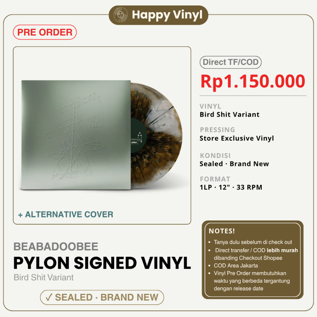 [PO] VINYL BEABADOOBEE - PYLON BIRD SH*T LP / PIRINGAN HITAM