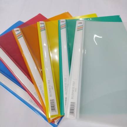 12 Map File Bisnis Plastik F4 - Warna Merah, Hijau, Putih, Kuning / Snelhecter Plastik