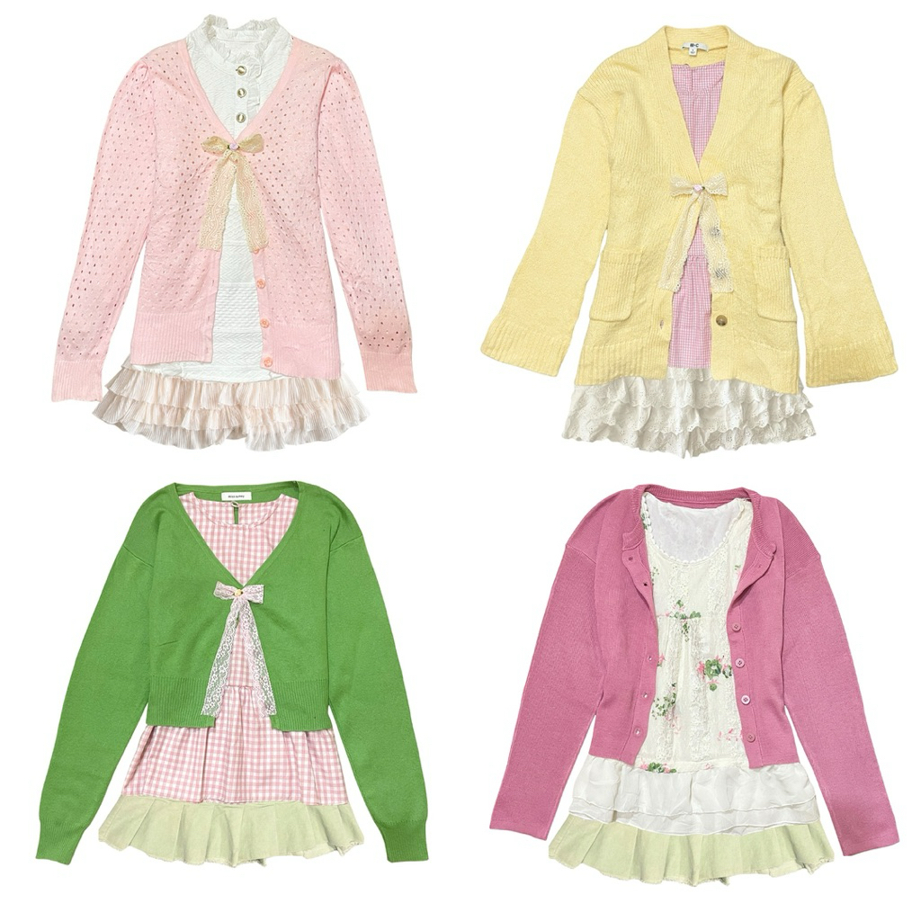 BACA DESKRIPSI  — Set Cardigan #3 : feminine japanese vintage • liz lisa • axes femme • shoujo • fai