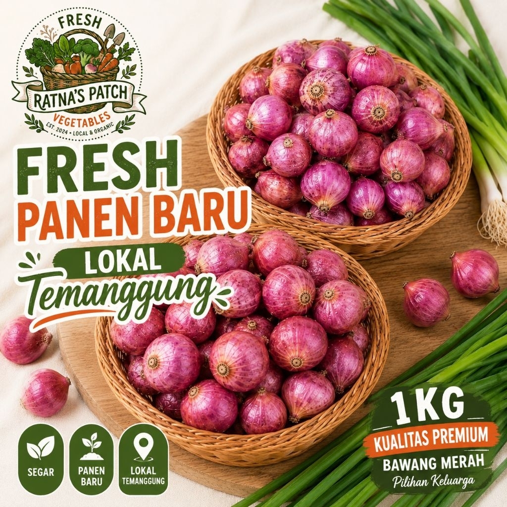 Bawang Merah Lokal Temanggung Super 1 Kg | Fresh Panen Baru | Kualitas Premium | Langsung dari Petan