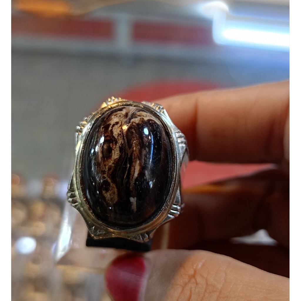 Cincin fosil keong/kol buntet  (Natural)