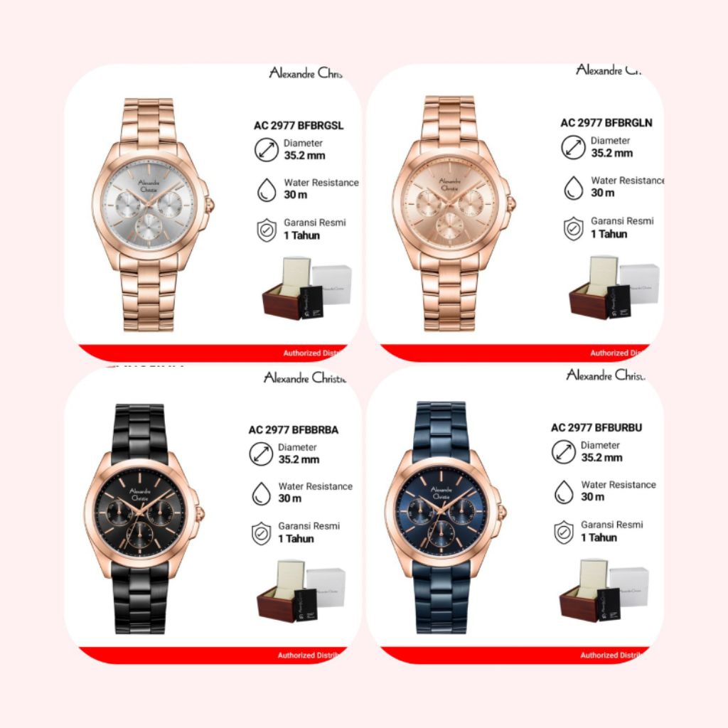 Alexandre Christie Ac 2977 / Ac2977 Jam Tangan Wanita Original