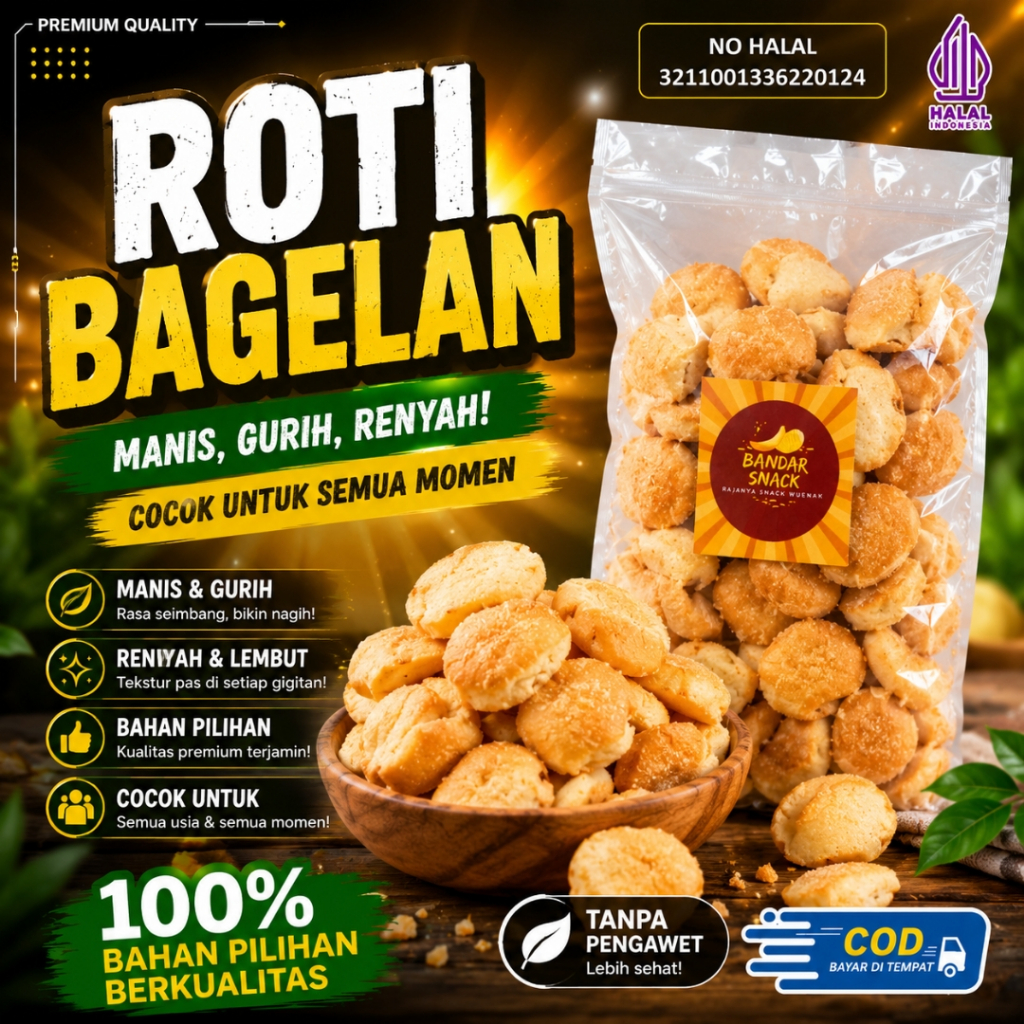 Roti kering Bagelen Mini Empuk 250 GR 500 Gram Bandung Renyah Rasa Manis Asin