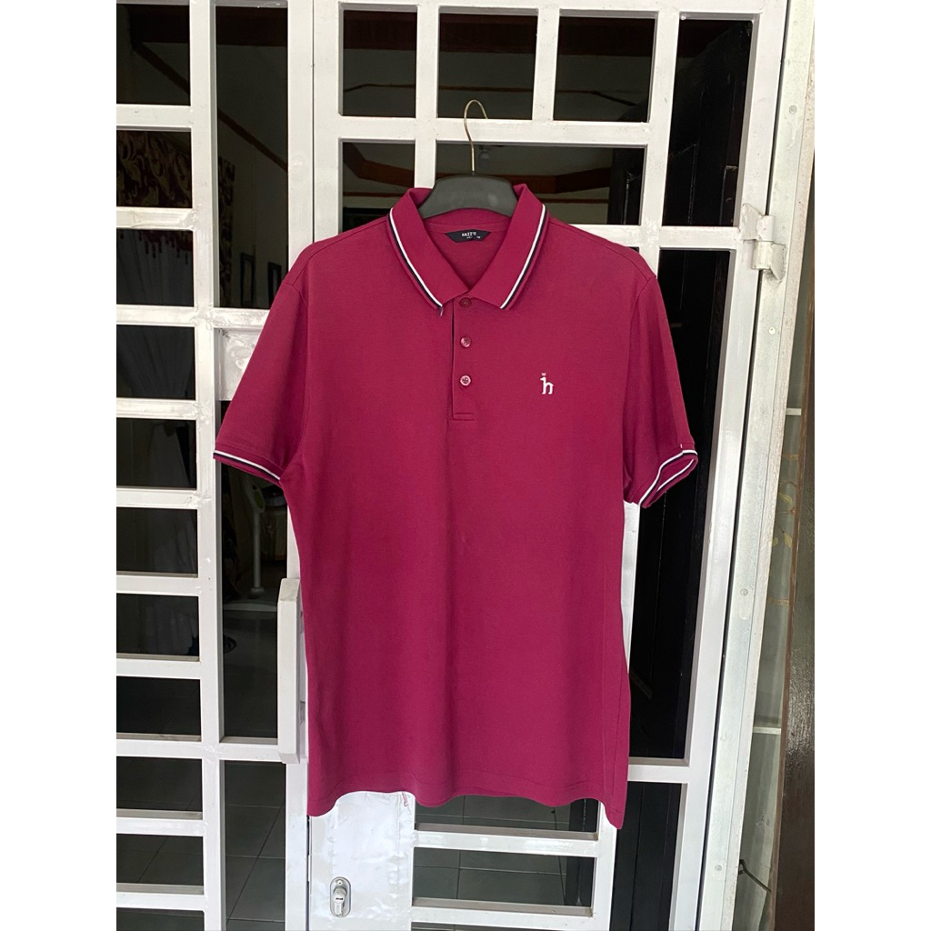 Kaos kerah polo poloshirt atasan pria laki laki cowok casual Hazzys Golf Ungu second