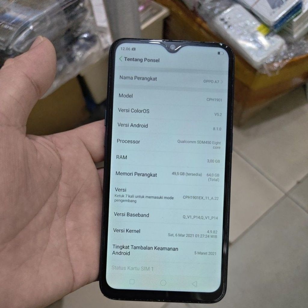 oppo a7 2021 3/64gb lte seken normal