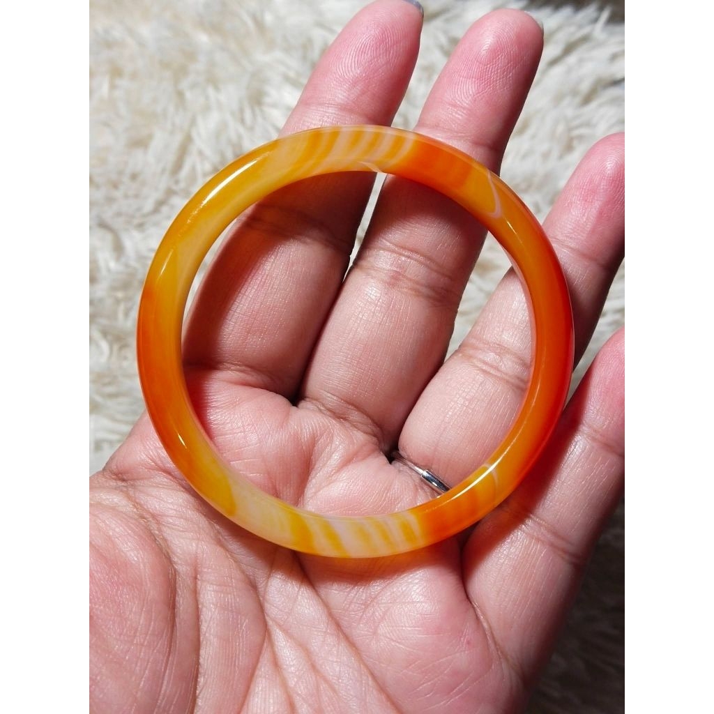 Gelang bangle orange yellow agate
