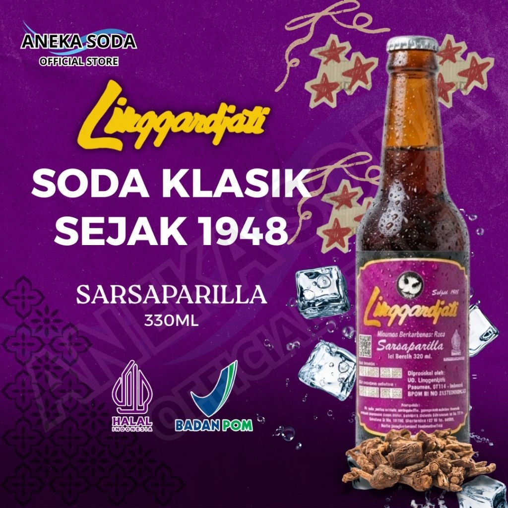 Limun Linggardjati Sarsaparilla Jadul Halal 330 ml / Orson Linggar Jati