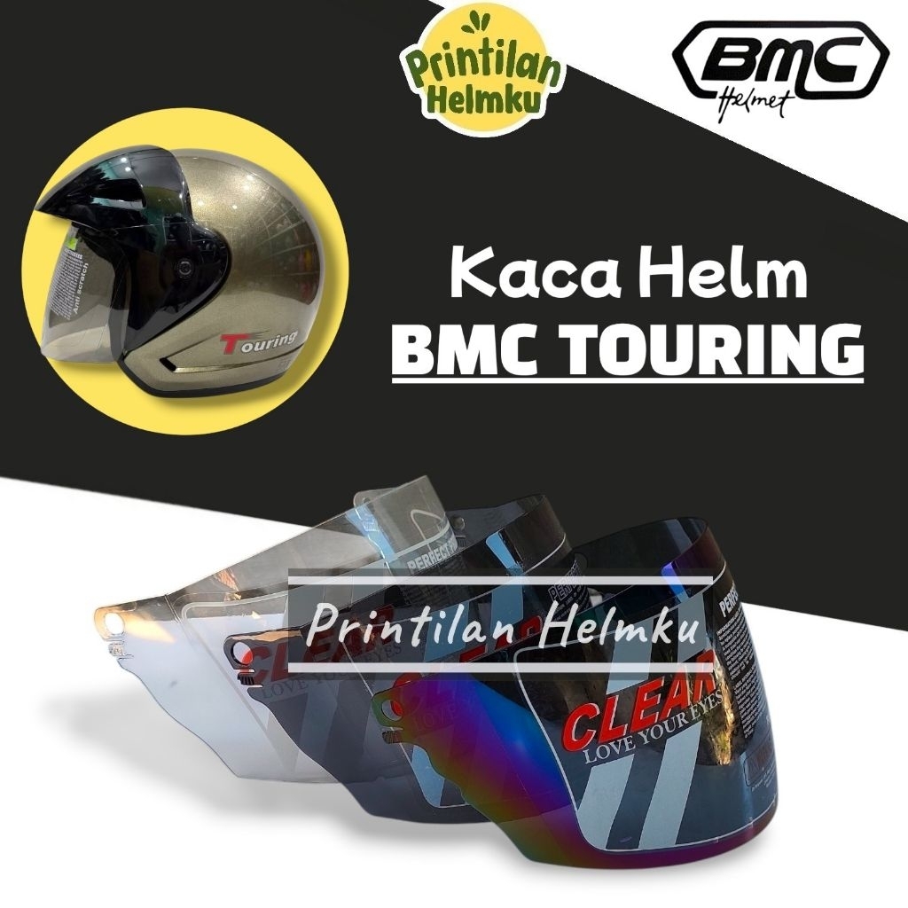 PRINTILANHELMKU Kaca Helm BMC TOURING Visor Helmet BMC TOURING Pelangi Hitam Bening