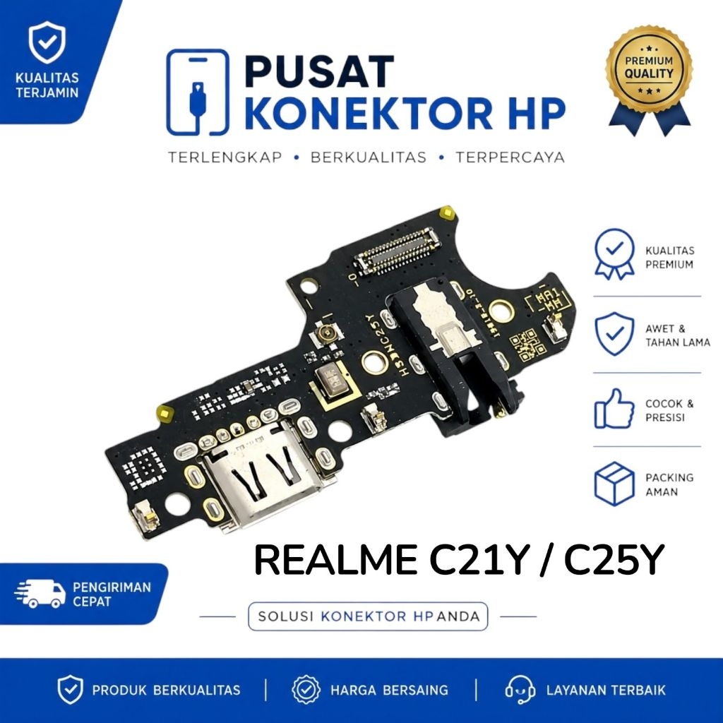 Flexible Charging Board Realme C21Y C25Y Konektor Cas Charger Port USB Mic Headset Original