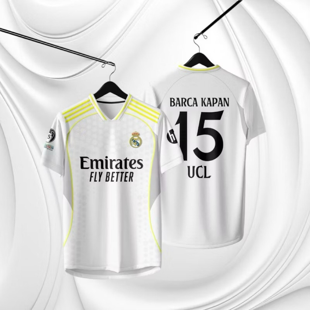 Baju Olahraga Jersey Bola Madrid Home Barca Kapan 15 UCL