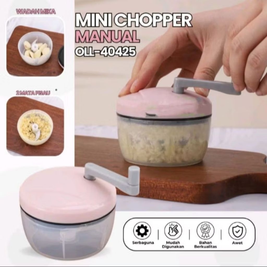 Blender Tangan putar MINI #R212 Manual chopper penghancur bumbu dapur choper