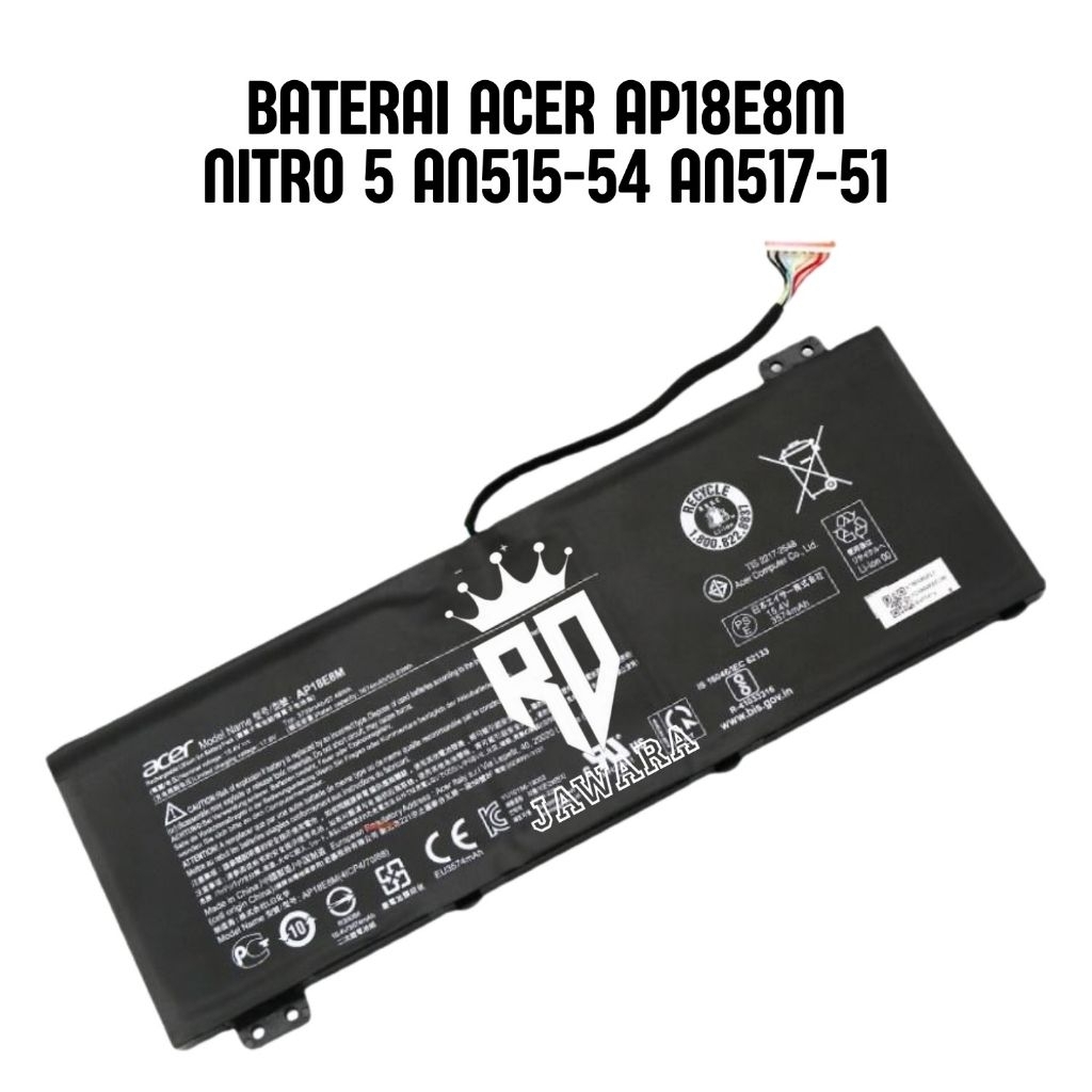 BATERAI LAPTOP ACER PREDATOR TRITON 300 PT315-51 AP18E8M AP18E7M