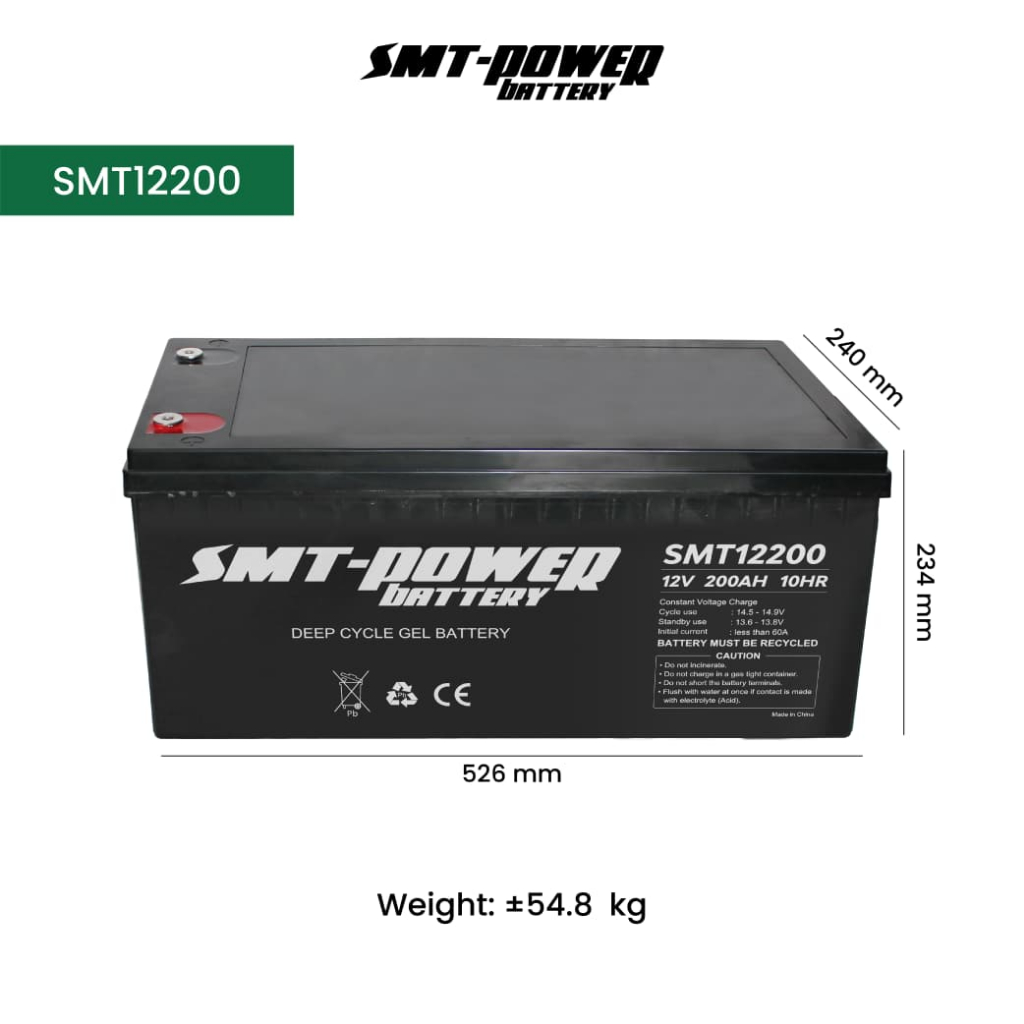 Baterai Aki Vrla Samoto SMT 12 Volt 200 AH