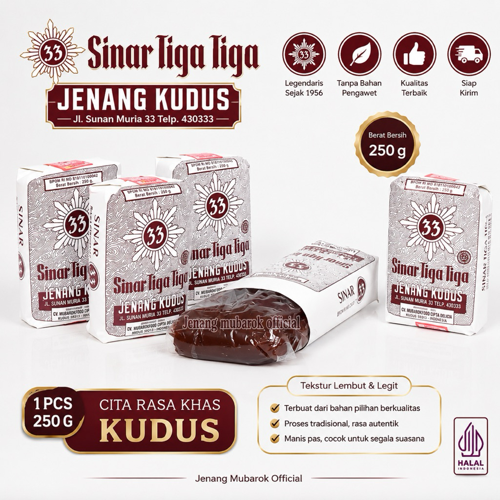Jenang Kudus Sinar Tiga Tiga 250 gr (Jenang Khas Kudus Original)
