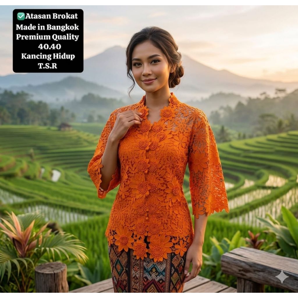 ATASAN KANCING DEPAN BROKAT BANGKOK PREMIUM