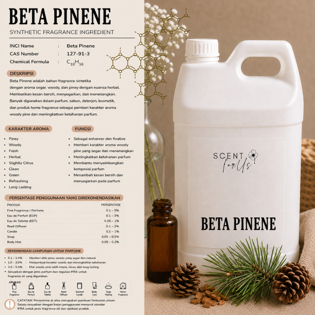 Beta Pinene / Raw Material Parfum / Natural Isolates Bahan Parfum Perfumery Ingredients