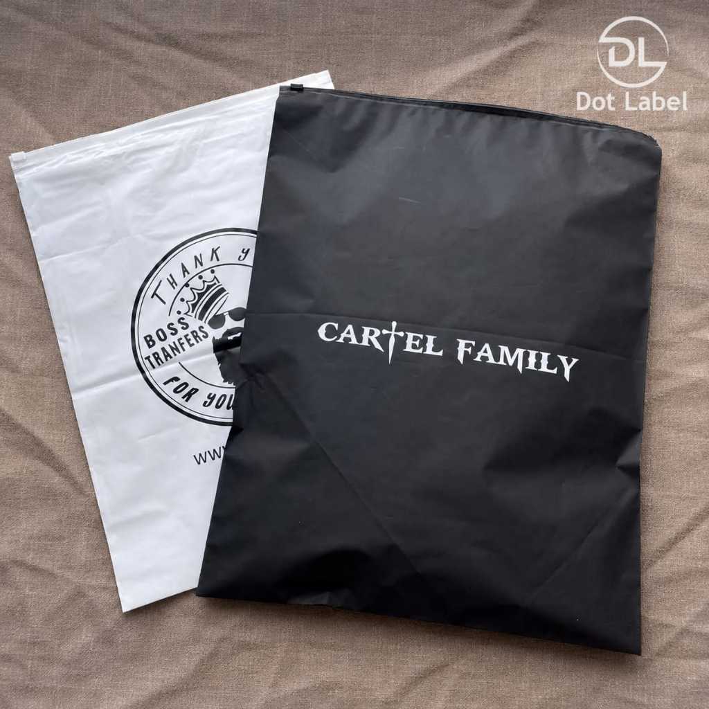 zipper bag, zipper putih frosted & hitam matte, ziplock, zipper custom, ziplock pouch, plastik ziplo