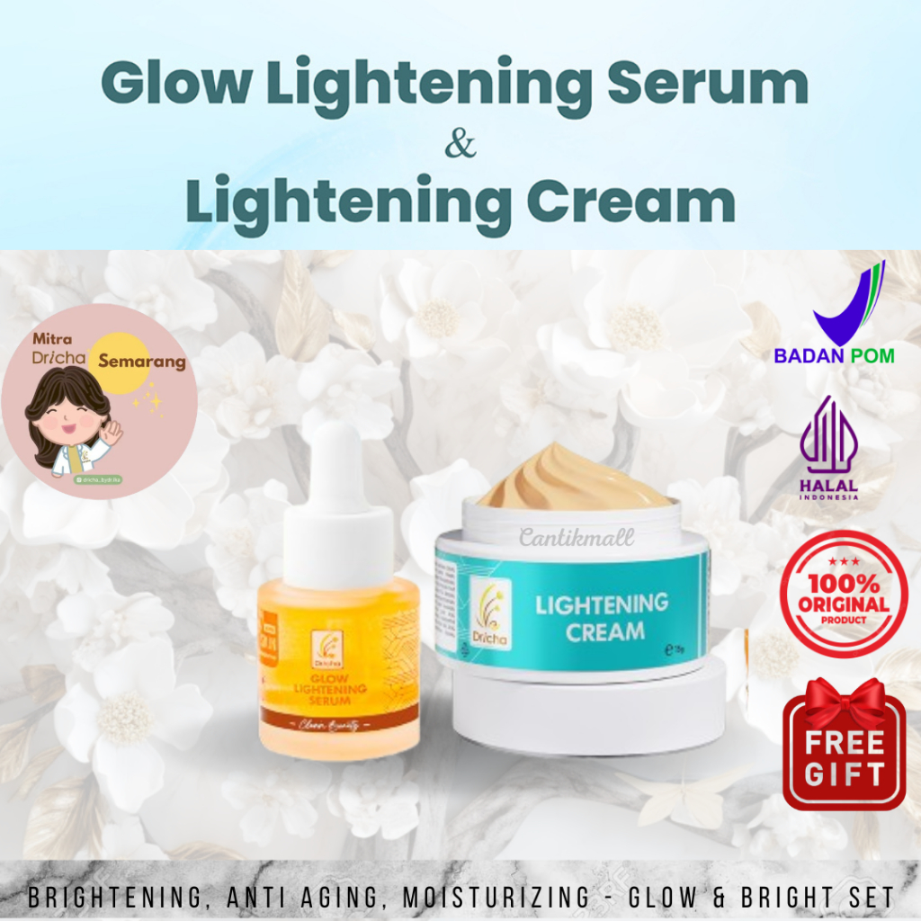 DRICHA BUNDLING – Glow Lightening Serum + Lightening Cream | Dricha Paket brightening & Glowing