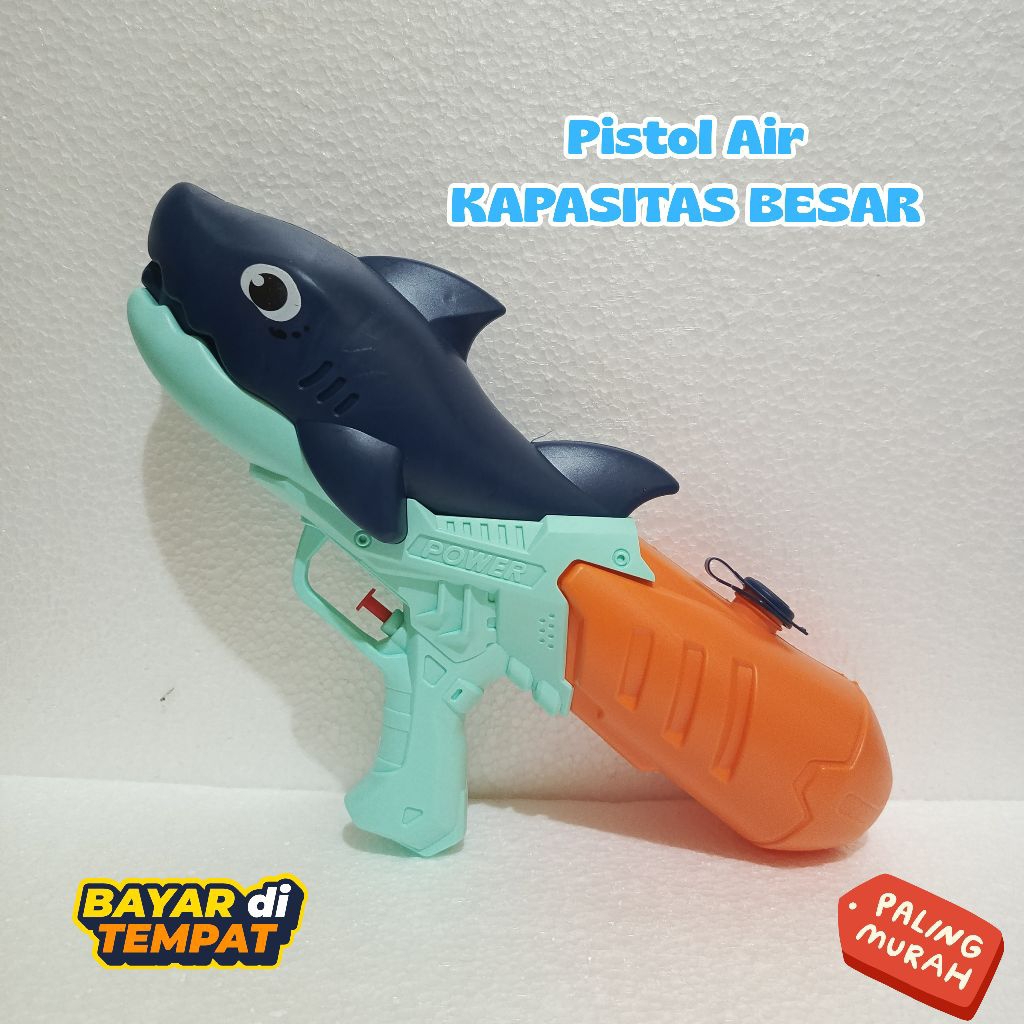 Mainan Pistol Air Hiu | Mainan Anak Water Gun Rosstor | Pistol Air Kapasitas Besar