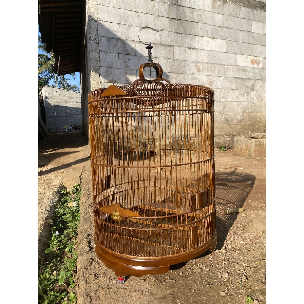 SANGKAR MURAI TEBOK KAYU JATI SUDAH FINISING